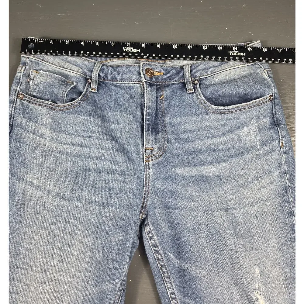 Vigoss Jagger Skinny Distressed Jeans Women's Size 31 Medium Wash Stretch Denim